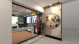 ออกแบบ ผลิต และติดตั้งร้าน : ร้าน Fu Long Cha & Mobile Phone หน้าอัสสัมธนบุรี กทม. New Design
